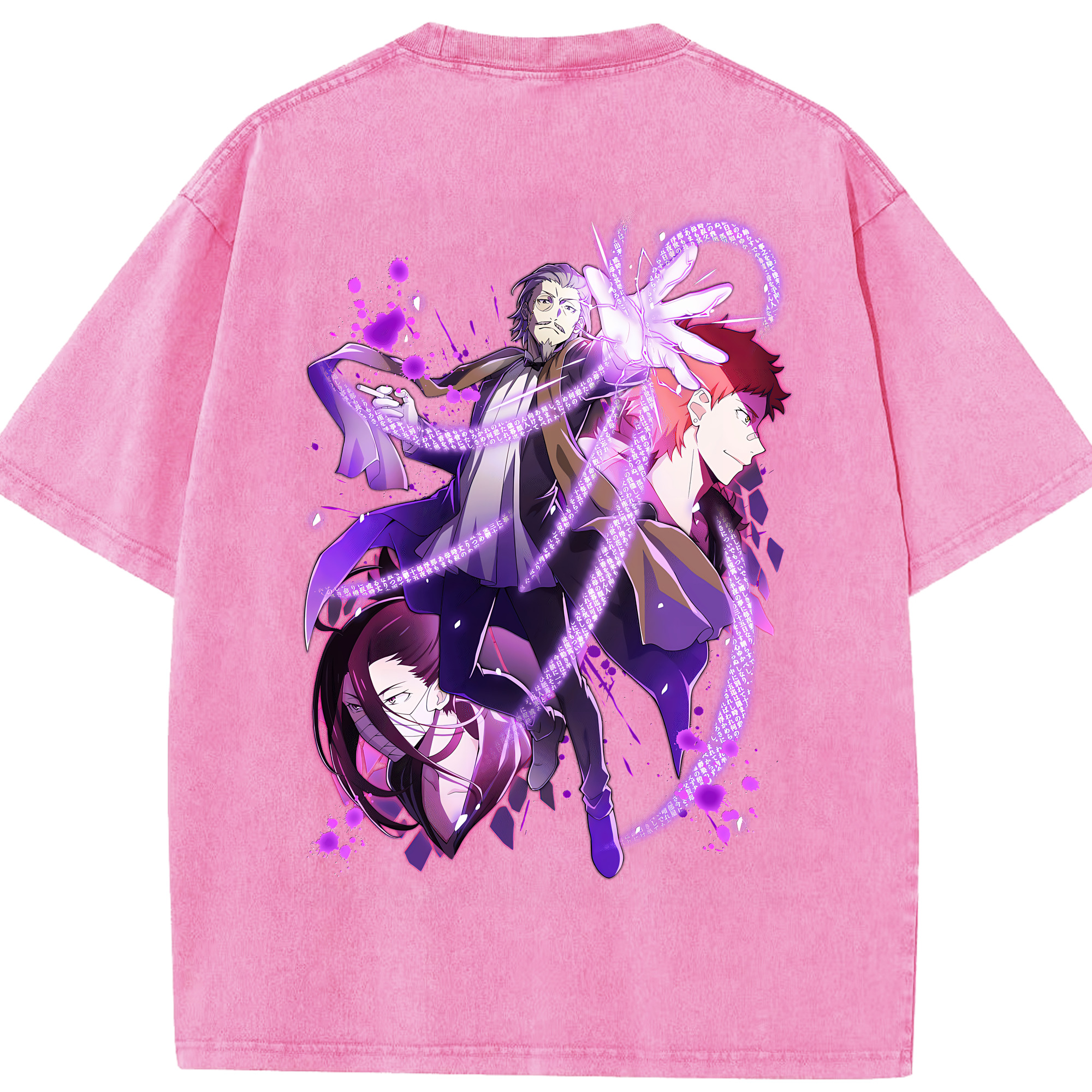 （画像用） 文豪ストレイドッグス Bungo Stray Dogs 綿100% ヴィンテージ風 半袖Tシャツ（背面プリント）